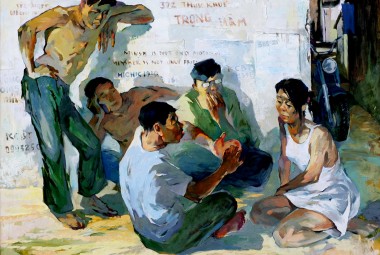 "Chuyện sau Phượt" - Tranh sơn dầu của Nguyễn Quang Hải