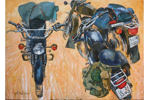 "Phượt 2" - Tranh sơn dầu của Nguyễn Quang Hải